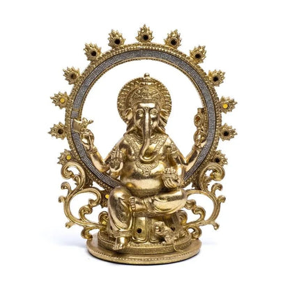 Άγαλμα Ganesh με ποντικάκι & δάχτυλο της Φωτιάς - Θεός της Τύχης. Διαστάσεις: 30 x 25 x 14 εκ Βάρος: 1500 γρ - mykarma.gr