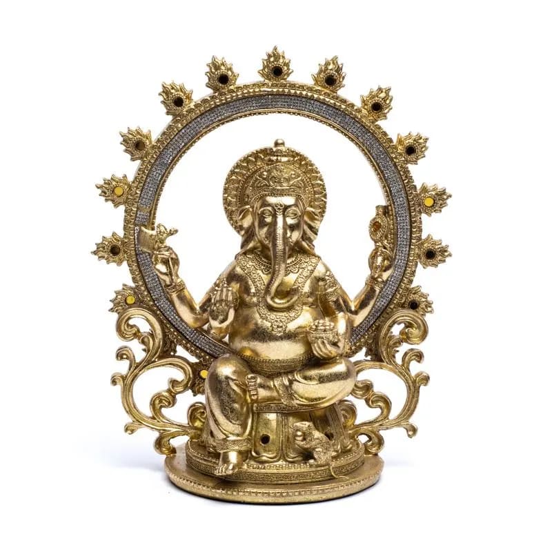 Άγαλμα Ganesh με ποντικάκι & δάχτυλο της Φωτιάς - Θεός της Τύχης. Διαστάσεις: 30 x 25 x 14 εκ Βάρος: 1500 γρ - mykarma.gr