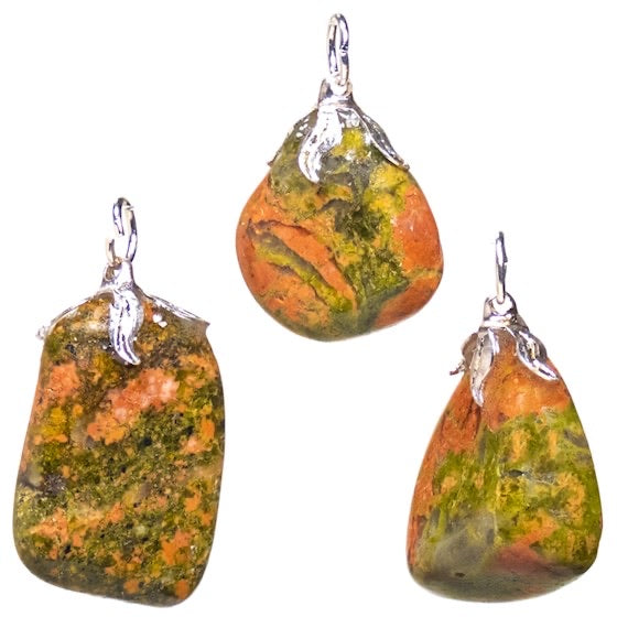 Κρεμαστό Μενταγιόν από Ουνακίτη (Unakite).Διαστάσεις: 2 εκ.(Η συσκευασία περιέχει 1 τεμάχιο) - mykarma.gr