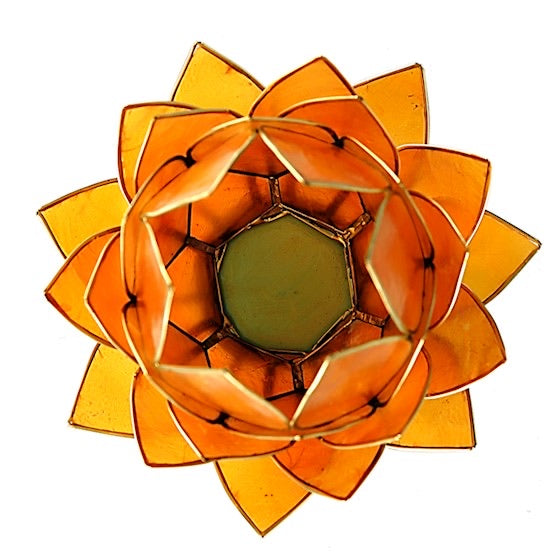 Lotus ατμοσφαιρικό φως Capiz - για ρεσω-πορτοκαλί. 15x15cm - mykarma.gr