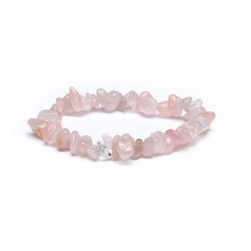 Βραχιόλι από Ροζ Χαλαζία (Rose Quartz) - ελαστικό. Χάντρες ± 7 mm. - mykarma.gr