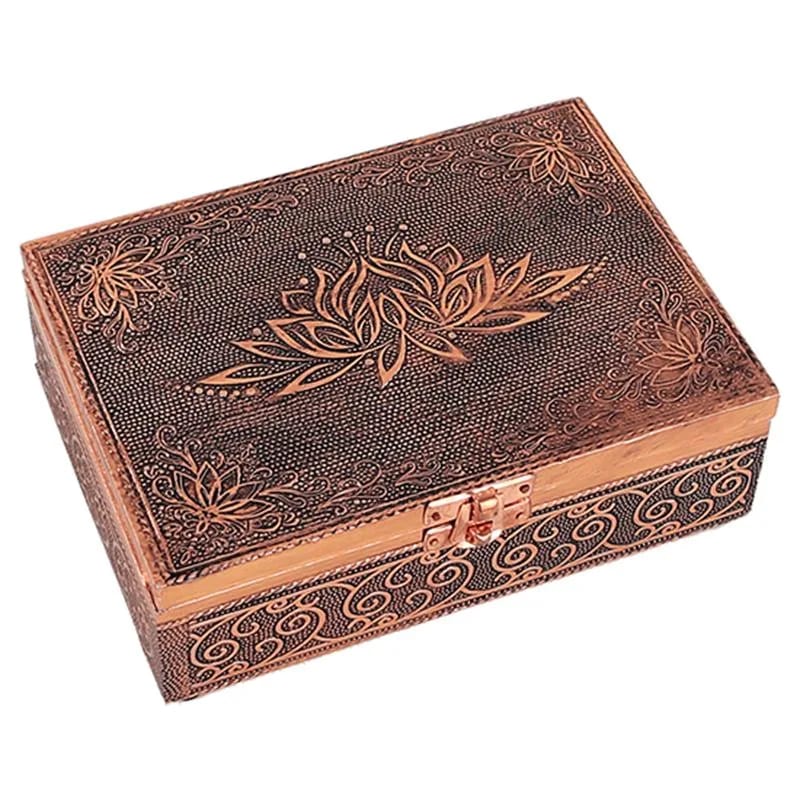 Lotus Κουτί κοσμημάτων Tar Tarot 18x13x6cm - χρώμα χαλκού - mykarma.gr