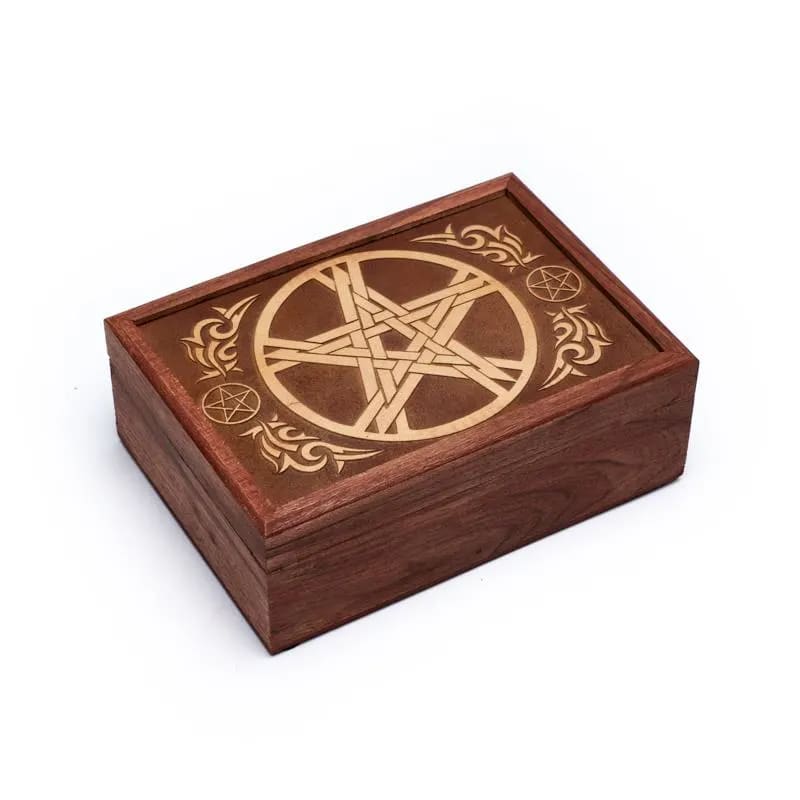Κουτί κοσμημάτων Tarot- Pentacle .Διαστάσεις: 17,5 × 13 × 6,5 cm. - mykarma.gr