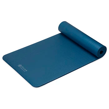 Gaiam Fitness mat- Στρώμα για Aerobic & Pilates + ιμάντας μεταφοράς δώρο - Navy.  10 mm  172 cm x 61 cm. - mykarma.gr