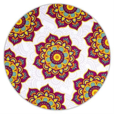 Σετ από 6 στρογγυλά σουβέρ Mandala - κόκκινο.Διάμετρος:10 εκ - mykarma.gr