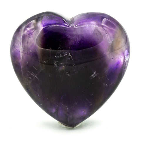 Worry πέτρα- ΑΜΕΘΥΣΤΟΣ σε σχήμα καρδιάς-Amethyst Phantom .Διαστάσεις: 2,5x3 εκ. - mykarma.gr