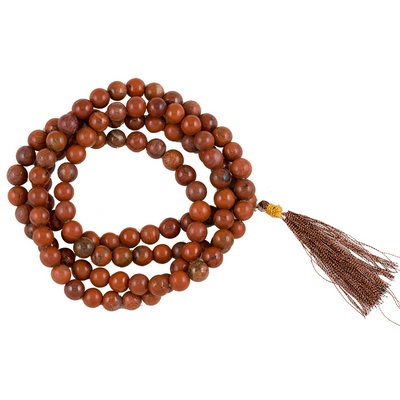 Mala με Κόκκινο Ίασπι-Red Jasper - 108 χάντρες από 0,7 έως 0,8 cm - mykarma.gr