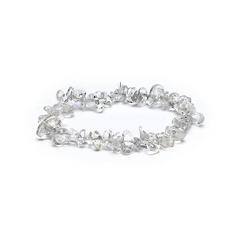 Βραχιόλι από Λευκό Χαλαζία (White Quartz) - ελαστικό. Χάντρες ± 7 mm. - mykarma.gr