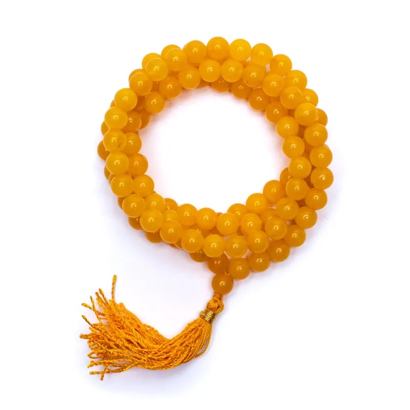 Mala από Χρυσό Χαλαζία (Golden Quartz) - 108 χάντρες  0,7 έως 0,8 cm - mykarma.gr