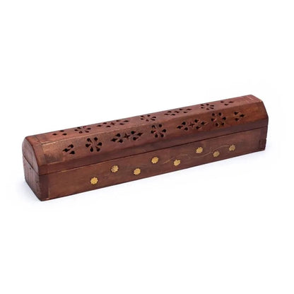 Καυστήρας για Στικ & Κώνους(joss stick)κουτί αποθήκευσης-Λουλούδια. Μέγεθος 30cm Υλικό:Ξύλο. - mykarma.gr