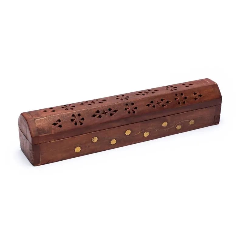 Καυστήρας για Στικ & Κώνους(joss stick)κουτί αποθήκευσης-Λουλούδια. Μέγεθος 30cm Υλικό:Ξύλο. - mykarma.gr