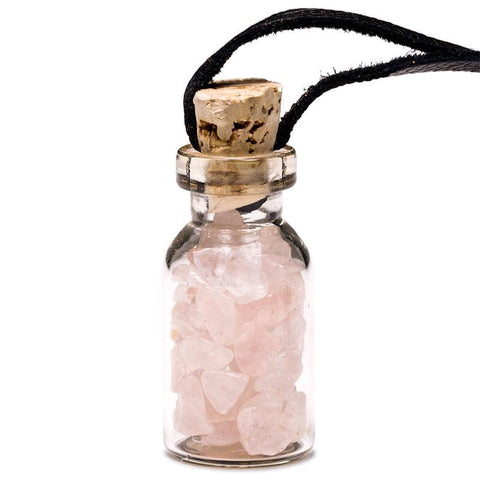 Φυσικό ορυκτό πέτρωμα σε γυάλινη συσκευασία δώρου με κορδόνι-Ροζ Χαλαζίας(Rose Quartz).Διαστάσεις: 3,6 cm.Βάρος:14 γρ. - mykarma.gr