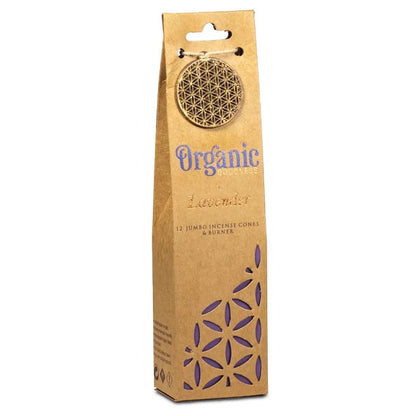 Organic Goodness Lavender Cones -Χειροποίητοι 100% οικολογικοί κώνοι & βάση - με Αιθέριο Έλαιο Λεβάντα - 72 g  12 κώνοι - mykarma.gr