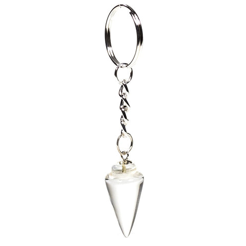 Μπρελόκ/Εκκρεμές(Pendulum) από Λευκό Χαλαζία (Rock Crystal) 9-10εκ - mykarma.gr