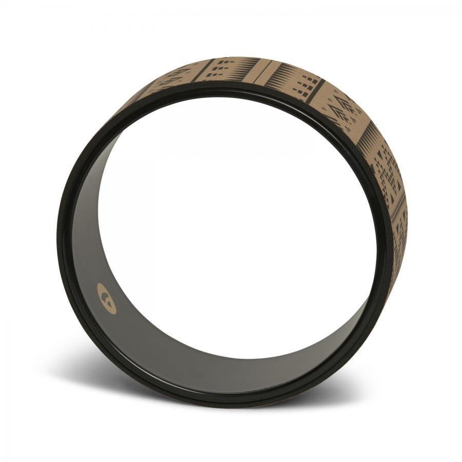 Bodhi - Yoga Wheel Samsara Cork Ethno Black-Τροχός Γιόγκα Block  32cm x 13cm - mykarma.gr