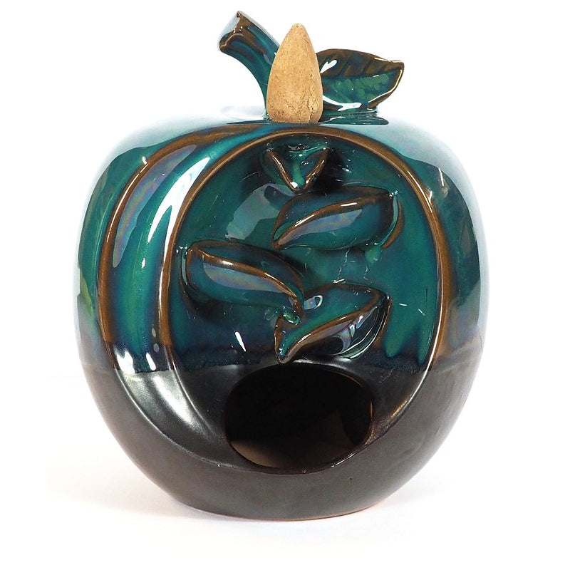 Κεραμικός Καυστήρας Apple Moss Green για κώνους BackFlow -φαινόμενο Καταρράκτη του καπνού.Βάρος: 410 γρ.Διαστάσεις:14 x 12 cm - mykarma.gr