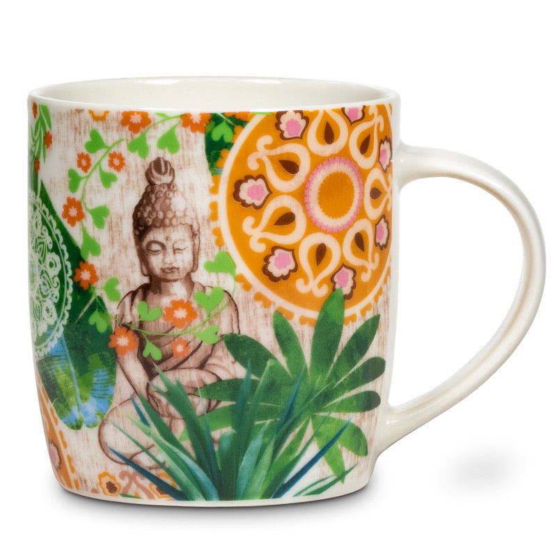 Ενα υπέροχο δώρο! Tea Infuser-Κούπα Buddha Paradise - Πορσελάνη 400 ml. - mykarma.gr