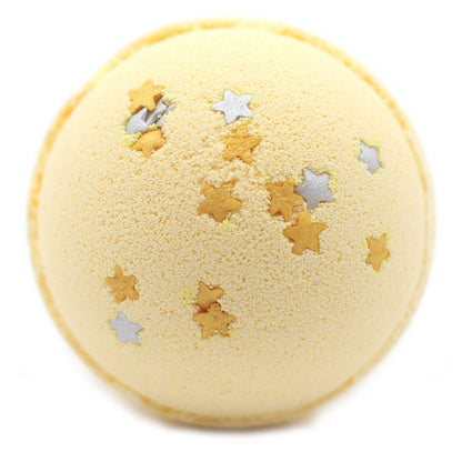 Bath Bomb μπάνιου διακοσμημένο με αστεράκια - αμυγδαλωτό άρωμα (Marzipan) Διάμετρος: 7,5 cm - mykarma.gr