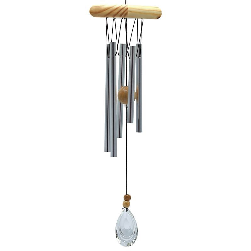 Windchime-Μελωδός με πέντε χτυπήματα-εξάγωνο ξύλο και κρύσταλλο. Διαστάσεις: 8 × 48 cm. - mykarma.gr