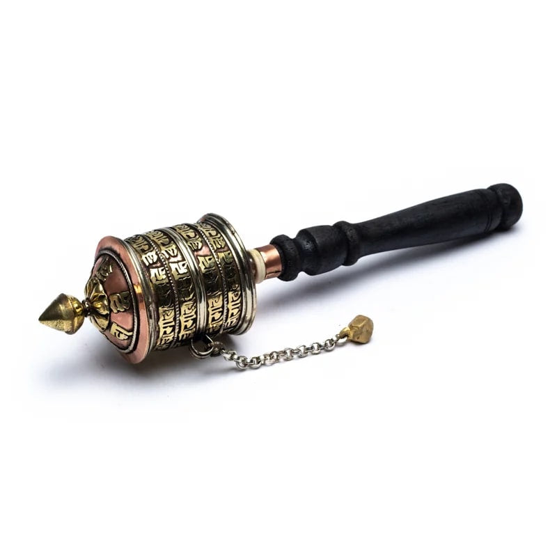 Τροχός προσευχής και καλής τύχης (Prayer Wheel)-Ohm Mani Padme Hum.Διαστάσεις: 24 x 6 cm. - mykarma.gr
