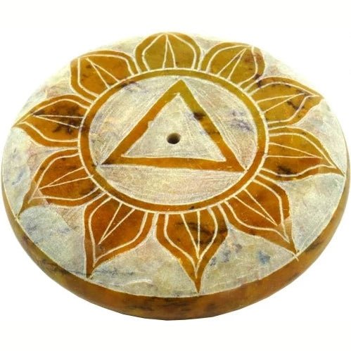 Βάση Στικ από ινδική σαπουνόπετρα  - 3o Chakra Solar Plexus Manipura . Διαστάσεις: 1x5,5 cm. - mykarma.gr