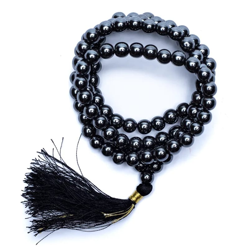 Mala Haematite - ποιότητα AA - 108 χάντρες 0,7 cms + τσάντα - mykarma.gr