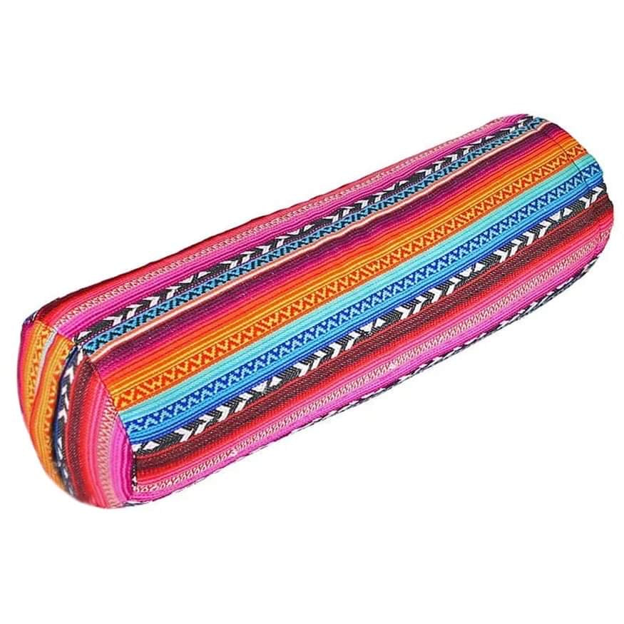 Στρογγυλό μαξιλάρι Bolster - tribal bright - Οργανικό βαμβάκι με γέμιση φαγόπυρο. Διαστάσεις: 60 × 16 εκ - mykarma.gr
