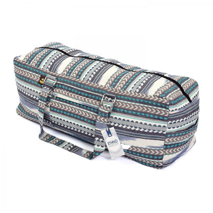 Bodhi Yoga Kit Mat Bag Ethno - Τσάντα Μεταφοράς για στρώμα - βαμβάκι - μαύρο/άσπρο/μπλε . Διαστάσεις 63cm x 20cm x 23cm - mykarma.gr