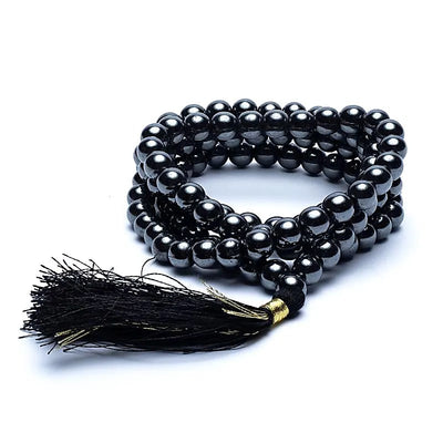 Mala Haematite - ποιότητα AA - 108 χάντρες 0,7 cms + τσάντα - mykarma.gr