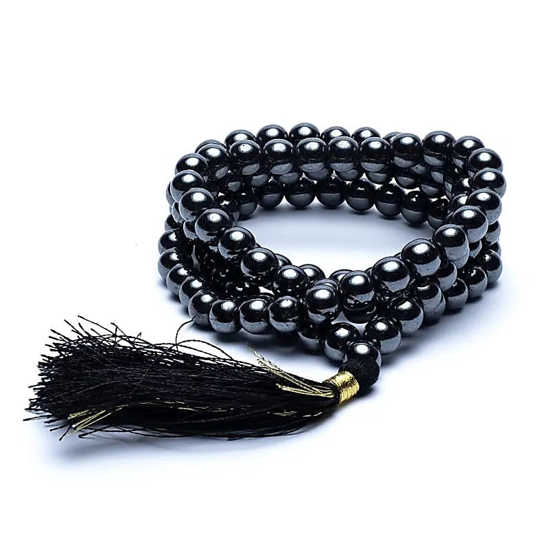 Mala Haematite - ποιότητα AA - 108 χάντρες 0,7 cms + τσάντα - mykarma.gr