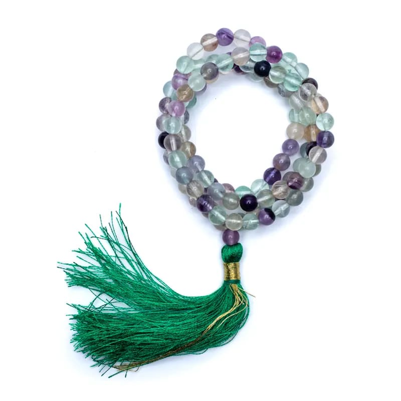 Mala Φθορίτης (Fluorite) -AA ποιότητας-108 χάντρες + τσάντα.Διάσταση χάντρας : 0,5 cm - mykarma.gr