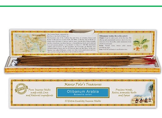 Αρωματικά Στικ ECOCERT Home Perfumes: Θησαυροί του Μάρκου Πόλο Fiore D'oriente-Λιβάνι(Olibanum Arabia) 15 Στικ  30g - mykarma.gr