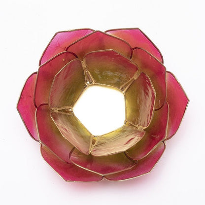 Lotus ατμοσφαιρικό φως Capiz: δίχρωμο Φούξια /Ανοιχτό Πράσινο -  13,5 εκ. - mykarma.gr
