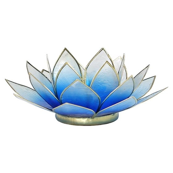 Lotus ατμοσφαιρικό φως Capiz δίχρωμο: ανοιχτώ μπλε/άσπρο   13,5 εκ. - mykarma.gr