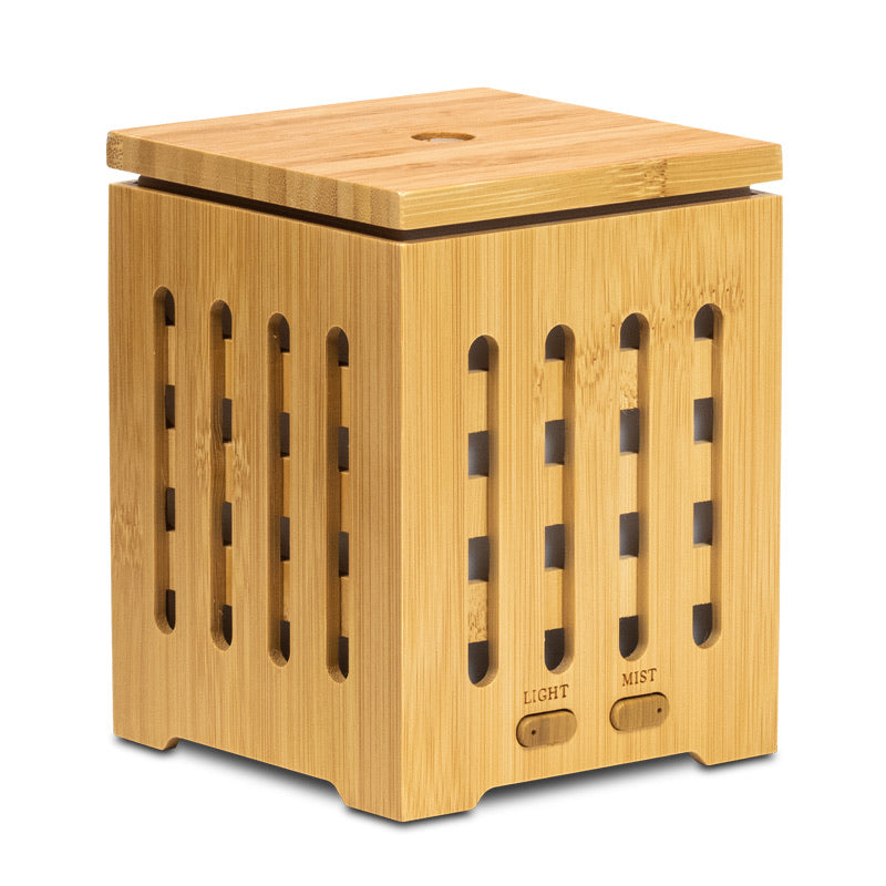 Ultrasonic aroma diffuser “Bamboo”-Ηλεκτρικός διαχυτής αρώματος για Αιθέριο έλαιο . Περιεκτικότητα 200ml Μέγεθος:10,2 x 10,3 x 13 cm - mykarma.gr