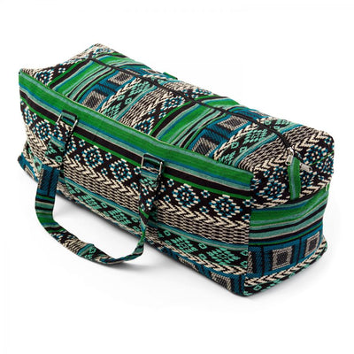 Bodhi Yoga Kit Mat Bag Ethno - Τσάντα Μεταφοράς για στρώμα - βαμβάκι - μαύρο/άσπρο/πράσινο . Διαστάσεις 63cm x 20cm x 23cm - mykarma.gr