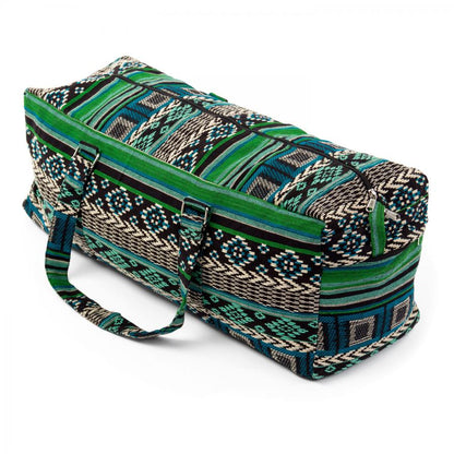 Bodhi Yoga Kit Mat Bag Ethno - Τσάντα Μεταφοράς για στρώμα - βαμβάκι - μαύρο/άσπρο/πράσινο . Διαστάσεις 63cm x 20cm x 23cm - mykarma.gr