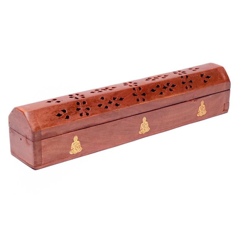 Καυστήρας για Στικ & Κώνους(joss stick)κουτί αποθήκευσης-Buddhas. Μέγεθος 30cm Υλικό:Ξύλο. - mykarma.gr