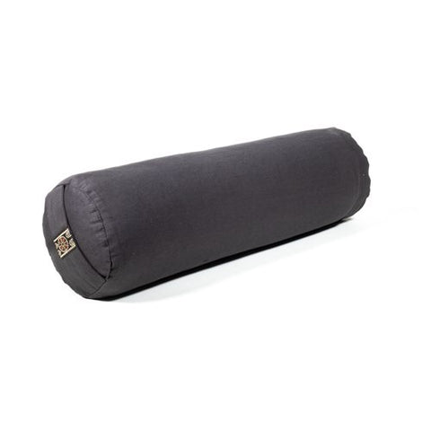 Στρογγυλό μαξιλάρι Bolster Mini για παιδιά - σκούρο γκρι - Οργανικό βαμβάκι γεμάτο με φαγόπυρο. Διαστάσεις: 12 × 40 εκ - mykarma.gr