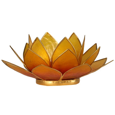 Lotus ατμοσφαιρικό φως Capiz δίχρωμο:πορτοκαλί/κίτρινο  13,5 εκ. - mykarma.gr