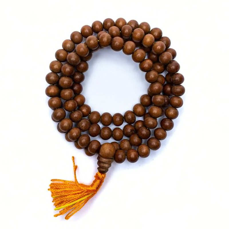 Mala Sandalwood 108 χάντρες Διαστάσεις: 0,8 cm - mykarma.gr