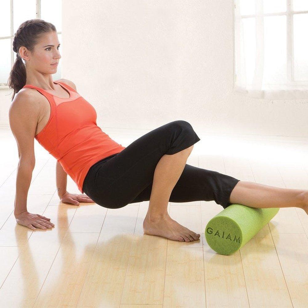 Gaiam Block - Restore Muscle Therapy Foam Roller Green - κύλινδρος αφρού για Pilates & μυϊκη θεραπεία  45 x 15cm - mykarma.gr