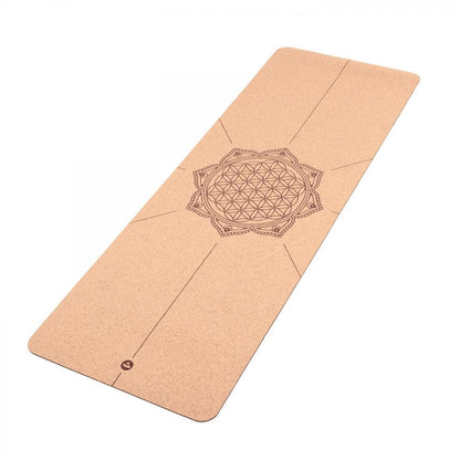 Bodhi Cork Mat Flower of Life | Φυσικό στρωμα απο Φελλό με Λουλούδι της Ζωής .Διαστασεις 185 cm x 66 cm x 4 mm. - mykarma.gr
