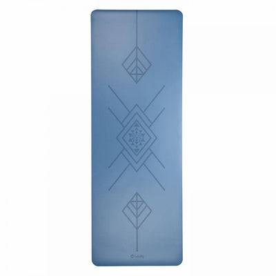 Bodhi - Στρώμα Yoga από φυσικό καουτσούκ & PU  με Tribalign - blue  185 x 66 cm, 4 mm  2,5 kg - mykarma.gr