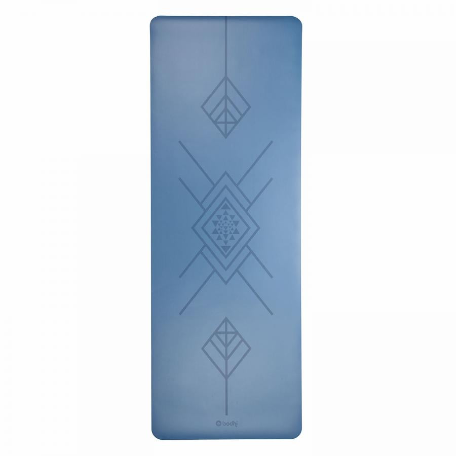 Bodhi - Στρώμα Yoga από φυσικό καουτσούκ & PU  με Tribalign - blue  185 x 66 cm, 4 mm  2,5 kg - mykarma.gr