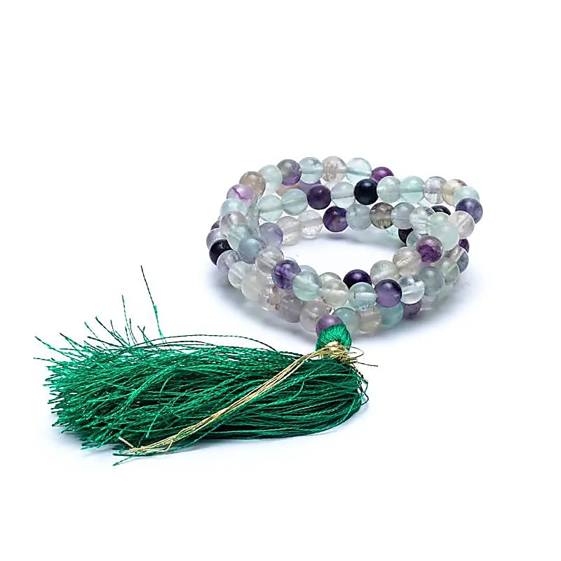 Mala Φθορίτης (Fluorite) -AA ποιότητας-108 χάντρες + τσάντα.Διάσταση χάντρας : 0,5 cm - mykarma.gr