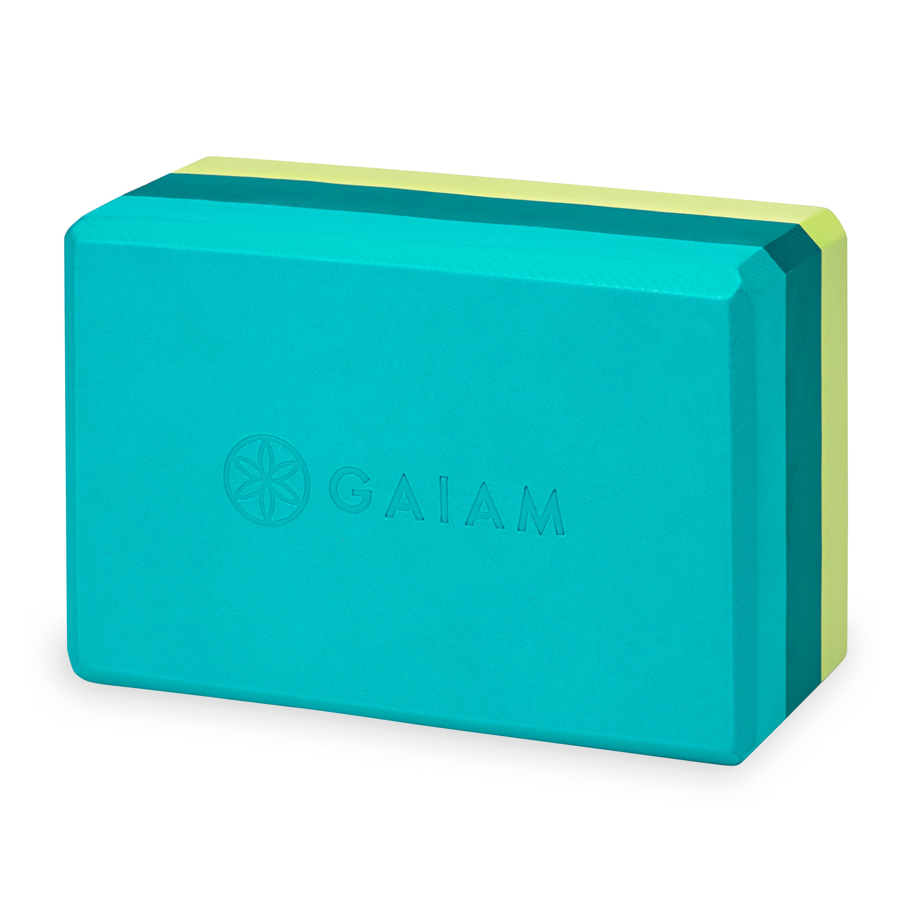 Gaiam -Yoga & Pilates block - τρίχρωμο . Διαστάσεις:23 cm x 15 cm x 10 cm. - mykarma.gr