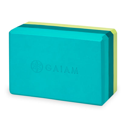 Gaiam -Yoga & Pilates block - τρίχρωμο . Διαστάσεις:23 cm x 15 cm x 10 cm. - mykarma.gr