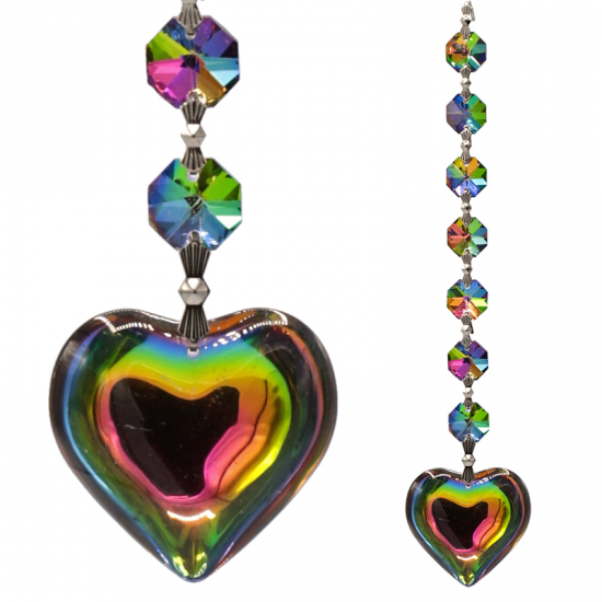 Κρύσταλλοι feng shui "Aurora Heart" Feng Shui κρυστάλλινη διακόσμηση για παράθυρα 20cm - mykarma.gr