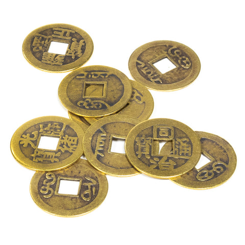 Feng Shui Coins-Αρχαίο Τυχερό Κινεζικό Νόμισμα Γούρι.Διαστάσεις 2,3 x 2,3 x 0,1 cm.Η συσκευασία περιέχει 1 τεμάχιο. - mykarma.gr